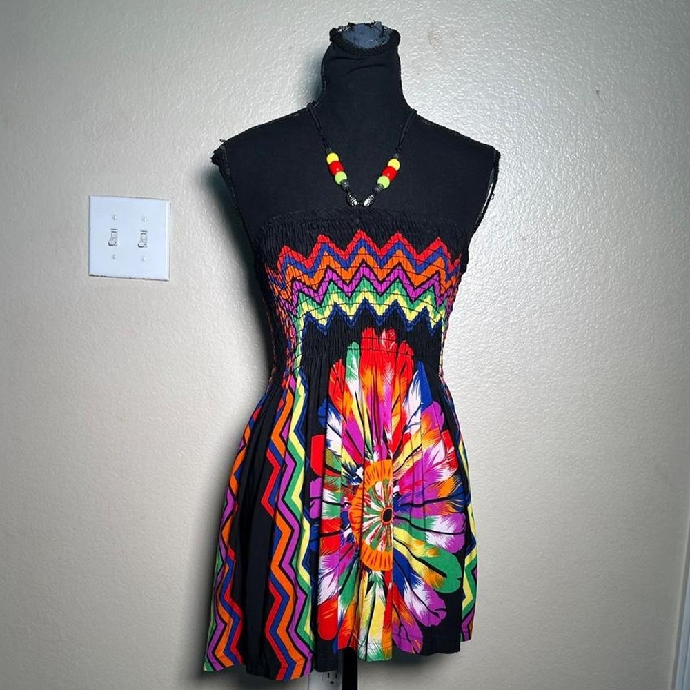 Just Love Floral Colorful Y2K Beaded Halter Top Small